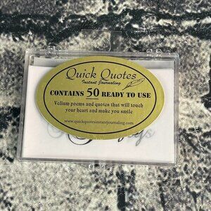 Quick Quotes 50 HERITAGE READY TO USE VELLUM POEMS & Quotes